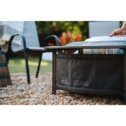 42 In. X 20 In. Surround Outdoor Coated Steel Fire Pit Table Small For Bonfire/Ranger -Fire Place Store black powercoated steel solo stove fire pit covers and accessories fpsurround sm 1f 1000