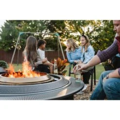 42 In. X 20 In. Surround Outdoor Coated Steel Fire Pit Table Small For Bonfire/Ranger -Fire Place Store black powercoated steel solo stove fire pit covers and accessories fpsurround sm 44 1000