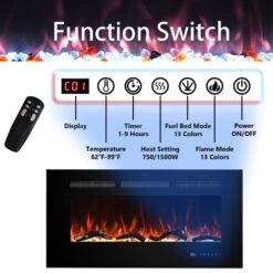 70 In. Electric Fireplace TV Stand With Metal Frame Fits TVs Up To 80 In. 13 Flame Colors, Thermostat, Balck -Fire Place Store black prismaster keeps your home stylish fireplace tv stands tsm36hspm03 4f 1000