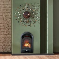 Ventless Fireplace Insert Thermostat Control Arched Door - 10,000 BTU 9 Ventless Fireplace Insert Thermostat Control Arched Door - 10,000 BTU -Fire Place Store black procom heating gas fireplaces 170171 31 1000