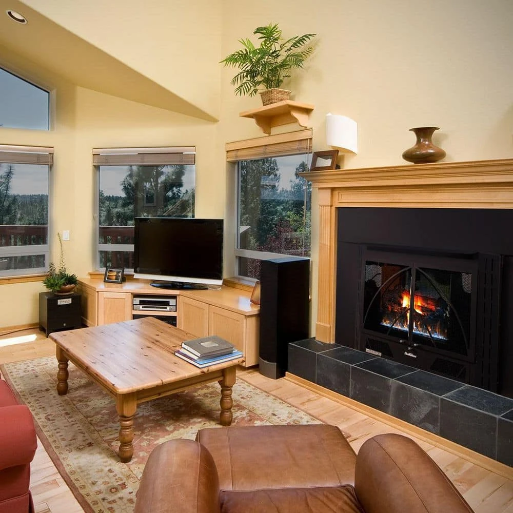 Buck Stove 34-Contemporary 33,000 Btu's Zero-Clearance Unvented Gas Fireplace Insert With Blower For Liquid Propane 1 Buck Stove 34-Contemporary 33,000 Btu's Zero-Clearance Unvented Gas Fireplace Insert With Blower For Liquid Propane