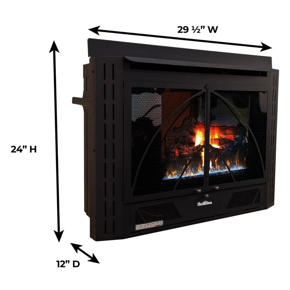 Buck Stove 34-Contemporary 33,000 Btu's Zero-Clearance Unvented Gas Fireplace Insert With Blower For Liquid Propane 2 Buck Stove 34-Contemporary 33,000 Btu's Zero-Clearance Unvented Gas Fireplace Insert With Blower For Liquid Propane - Image 2