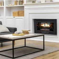34ZC-Contemporary Zero-Clearance 33,000 Btu's Unvented Gas Fireplace Insert With Variable Speed Blower For Natural Gas -Fire Place Store black satin buck stove gas fireplaces nv344ebnat con 1f 1000