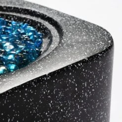 16.30 In. W X 11.00 In. H Concrete Square Bioethanol Or Gel Gas Tabletop Fire Pit In Black -Fire Place Store black staykiwi gas fire pits skaohfp08b 1f 1000