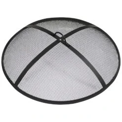 36 In. Round Black Steel Fire Pit Spark Screen
