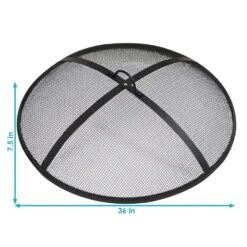 36 In. Round Black Steel Fire Pit Spark Screen -Fire Place Store black sunnydaze fire pit covers and accessories kf hds36 fa 1000