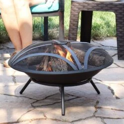 23 In. Classic Elegance Replacement Fire Pit Bowl With Spark Screen -Fire Place Store black sunnydaze outdoor fireplaces nb 176 883 31 1000