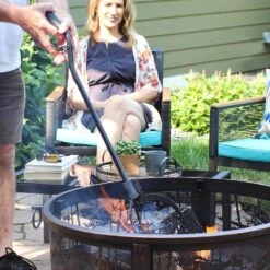 36 In. Spring-Loaded Firewood Log Grabber Claw -Fire Place Store black sunnydaze outdoor fireplaces sm lg101 31 1000