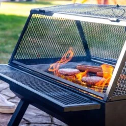 Steel Grilling Fire Pit With Cooking Grate And Spark Screen 21 Steel Grilling Fire Pit With Cooking Grate And Spark Screen -Fire Place Store black sunnydaze wood burning fire pits fsn 1921 76 1000