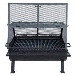 Steel Grilling Fire Pit With Cooking Grate And Spark Screen 15 Steel Grilling Fire Pit With Cooking Grate And Spark Screen -Fire Place Store black sunnydaze wood burning fire pits fsn 1921 77 1000
