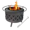24 In. Black Crossweave Smokeless Fire Pit -