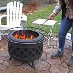 24 In. Black Crossweave Smokeless Fire Pit - -Fire Place Store black sunnydaze wood burning fire pits nb 977 66 1000