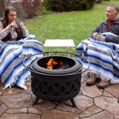 24 In. Black Crossweave Smokeless Fire Pit - -Fire Place Store black sunnydaze wood burning fire pits nb 977 76 1000