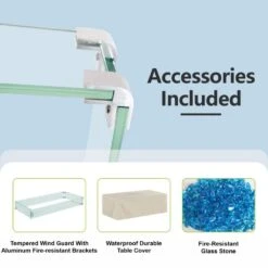 42 In. 50,000 BTU Outdoor Propane Fire Pit Table With Golden LED Light -Fire Place Store black with golden led light evita gas fire pits ft0313 c3 1000