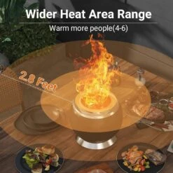 10 In. W X 8.8 In. H Outdoor Wood Burning Mini Tabletop Fire Pit With Grilltop And Carry Bag In Black -Fire Place Store black wood burning fire pits minifp blk 1f 1000