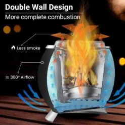 10 In. W X 8.8 In. H Outdoor Wood Burning Mini Tabletop Fire Pit With Grilltop And Carry Bag In Black -Fire Place Store black wood burning fire pits minifp blk 44 1000