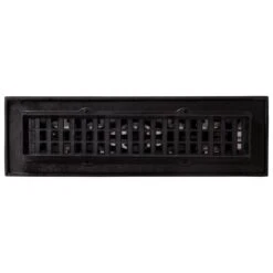Victorian 12 In. X 2 In. Floor Register In Cast Iron Black -Fire Place Store blacks decor grates registers grilles ac212 blk 66 1000