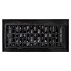 Victorian 10 In. X 4 In. Floor Register In Cast Iron Black -Fire Place Store blacks decor grates registers grilles ac410 blk 66 1000