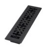 2 In. X 12 In. Gothic Design Black Steel Floor Register