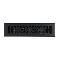 2 In. X 12 In. Gothic Design Black Steel Floor Register -Fire Place Store blacks decor grates registers grilles agh212 blk a0 1000