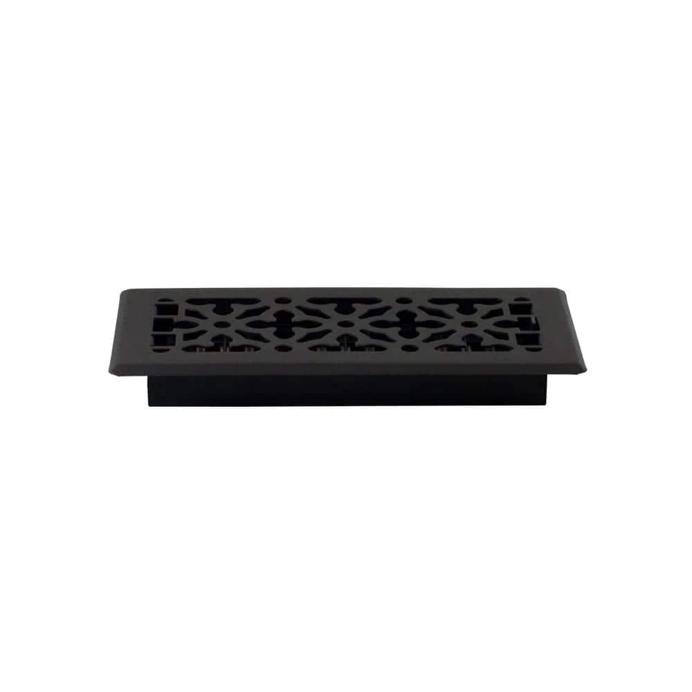 4 In. X 10 In. Gothic Design Black Steel Floor Register 2 4 In. X 10 In. Gothic Design Black Steel Floor Register - Image 2