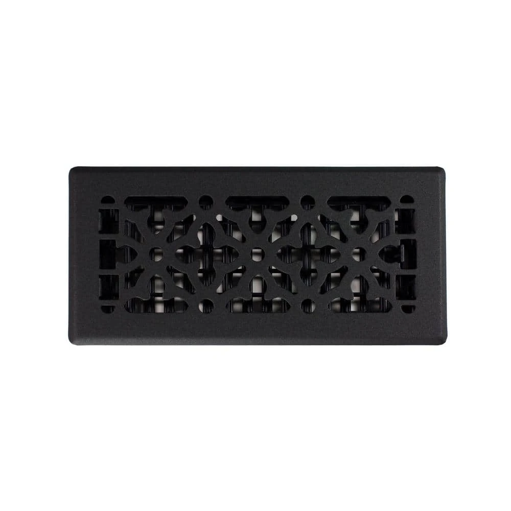 4 In. X 10 In. Gothic Design Black Steel Floor Register 3 4 In. X 10 In. Gothic Design Black Steel Floor Register - Image 3