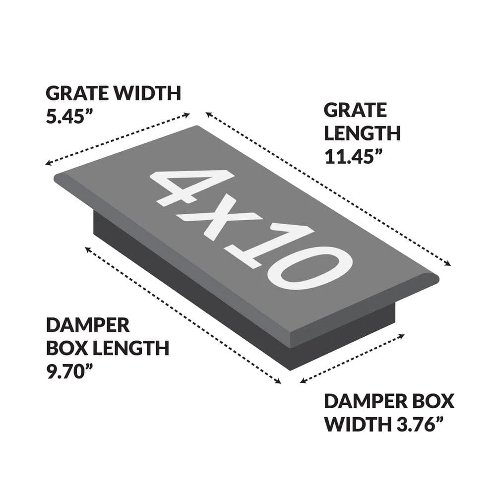 4 In. X 10 In. Gothic Design Black Steel Floor Register 5 4 In. X 10 In. Gothic Design Black Steel Floor Register - Image 5