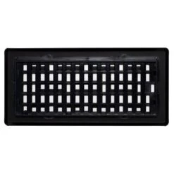 4 In. X 10 In. Oriental Steel Plated Floor Register, Textured Black -Fire Place Store blacks decor grates registers grilles ajh410 blk 66 1000
