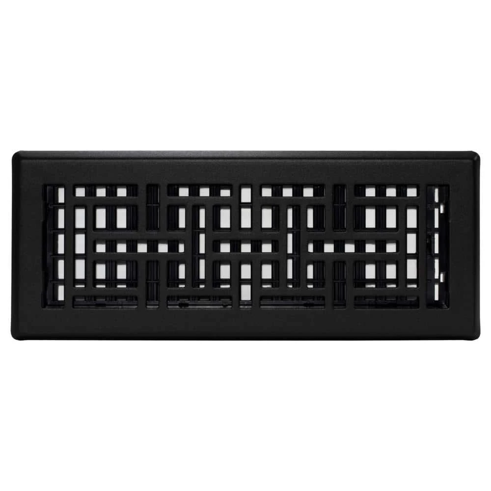 4 In. X 12 In. Oriental Steel Plated Floor Register, Textured Black 3 4 In. X 12 In. Oriental Steel Plated Floor Register, Textured Black - Image 3