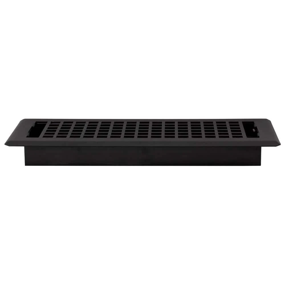 4 In. X 12 In. Lattice Floor Register, Textured Black 2 4 In. X 12 In. Lattice Floor Register, Textured Black - Image 2