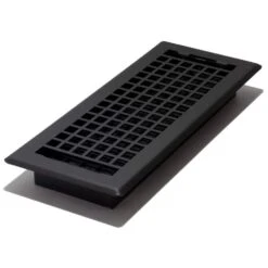 4 In. X 12 In. Lattice Floor Register, Textured Black