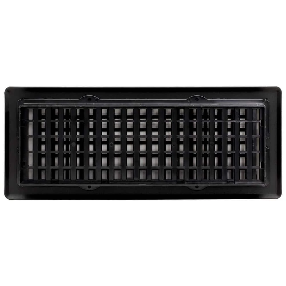 4 In. X 12 In. Lattice Floor Register, Textured Black 4 4 In. X 12 In. Lattice Floor Register, Textured Black - Image 4