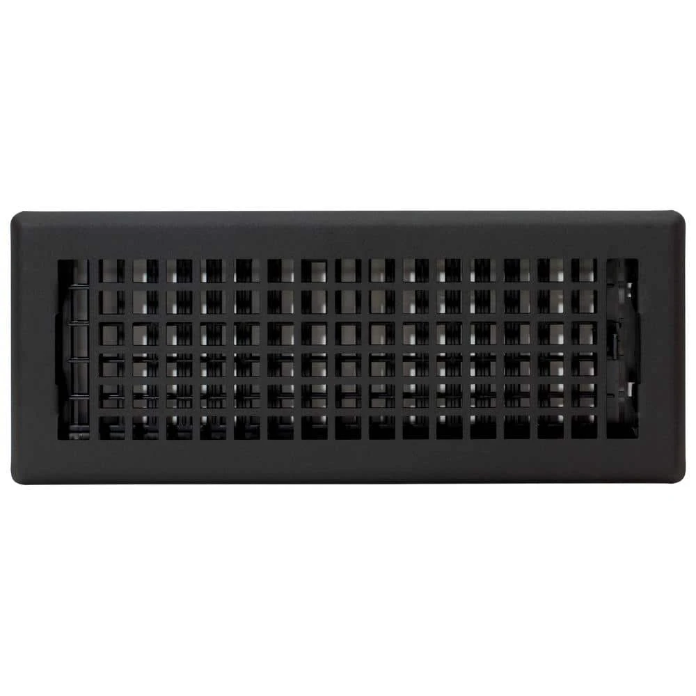 4 In. X 12 In. Lattice Floor Register, Textured Black 3 4 In. X 12 In. Lattice Floor Register, Textured Black - Image 3