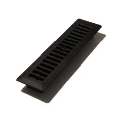 2 In. X 12 In. Plastic Floor Register, Black