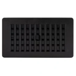 4 In. X 8 In. Plastic Floor Register, Black Steel Floor Register 7 4 In. X 8 In. Plastic Floor Register, Black Steel Floor Register -Fire Place Store blacks decor grates registers grilles pl408 blk a0 1000