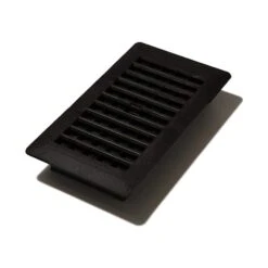 4 In. X 12 In. Plastic Floor Register, Black