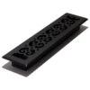 2 In. X 14 In. Scroll Design Painted Floor Registe, Textured Black
