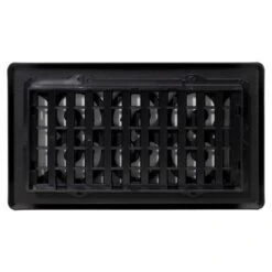 4 In. X 8 In. Scroll Design Painted Floor Registe, Textured Black 10 4 In. X 8 In. Scroll Design Painted Floor Registe, Textured Black -Fire Place Store blacks decor grates registers grilles st408 66 1000