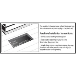 4 In. X 12 In. Steel Floor Register With Damper Box 17 4 In. X 12 In. Steel Floor Register With Damper Box -Fire Place Store blacks decor grates registers grilles st412 44 1000