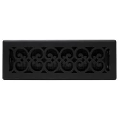 4 In. X 14 In. Black Steel Floor Register With Damper Box -Fire Place Store blacks decor grates registers grilles st414 a0 1000