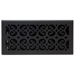 6x14 Scroll Text Black Floor Register -Fire Place Store blacks decor grates registers grilles sth614 a0 1000