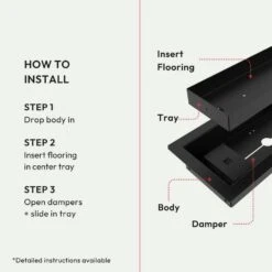 Framed OG Floor Vent Luxe 4 In. W. X 12 In. - Black 10 Framed OG Floor Vent Luxe 4 In. W. X 12 In. - Black -Fire Place Store blacks fittes registers grilles av4x12blk 4f 1000