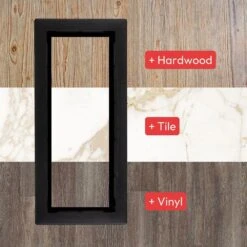 Framed Floor Vent (Lite) 4 In. X 12 In. Black -Fire Place Store blacks fittes registers grilles lite4x12blk fa 1000