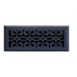 Classic Scroll 4 In. X 12 In. Steel Floor Register In Matte Black