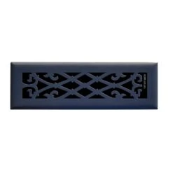 Elegant Scroll 2 In. X 10 In. Steel Floor Register In Matte Black
