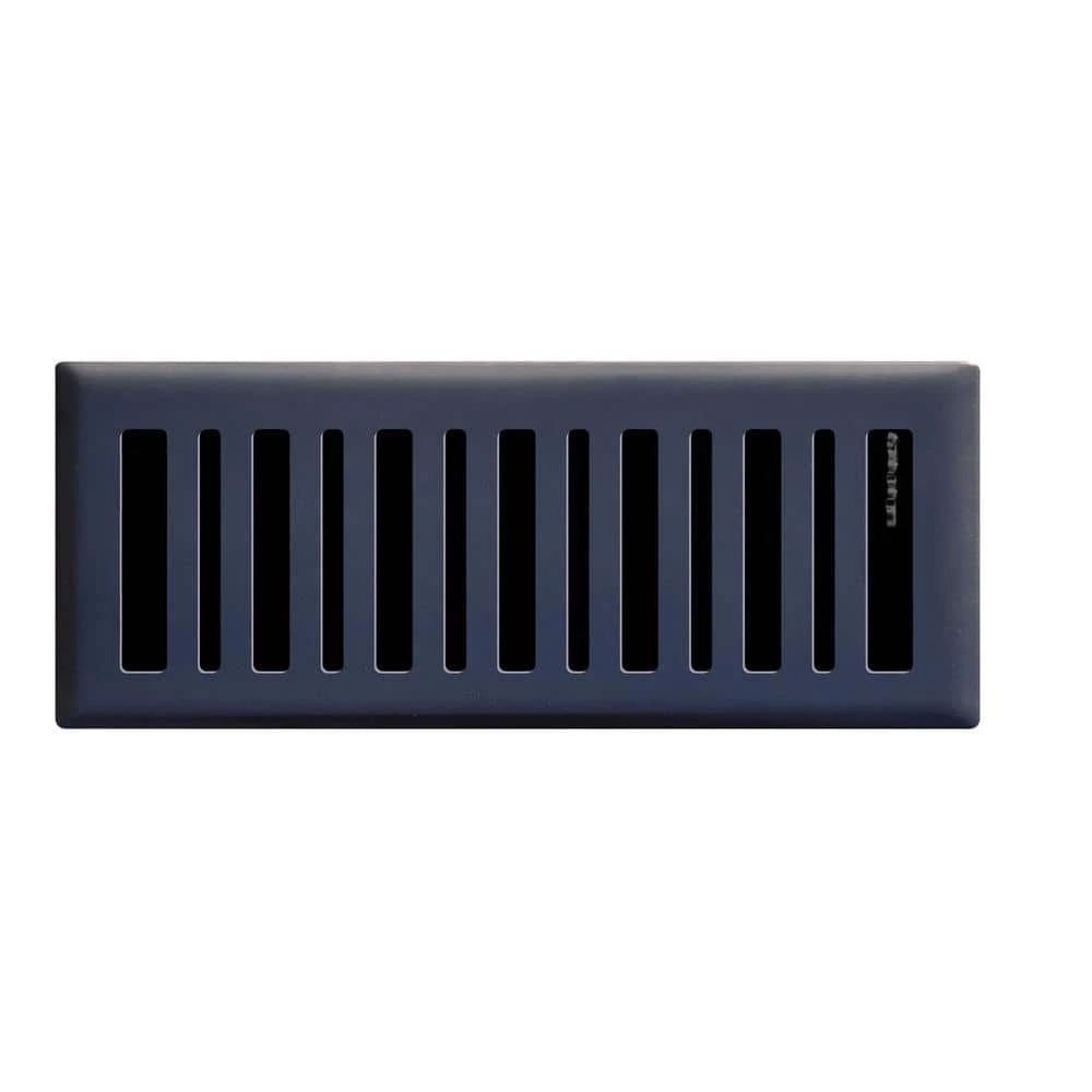 4 In. X 12 In. Contemporary Floor Register , Matte Black 1 4 In. X 12 In. Contemporary Floor Register , Matte Black