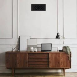 Scroll Series 6 In. X 12 In. Cast Iron Grille Black With Mounting Holes -Fire Place Store blacks reggio registers registers grilles 814 h 4f 1000