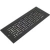 Basketweave Series 12 In. X 4 In. Black Steel Vent Cover Grille For Home Floors And Walls With Mounting Holes