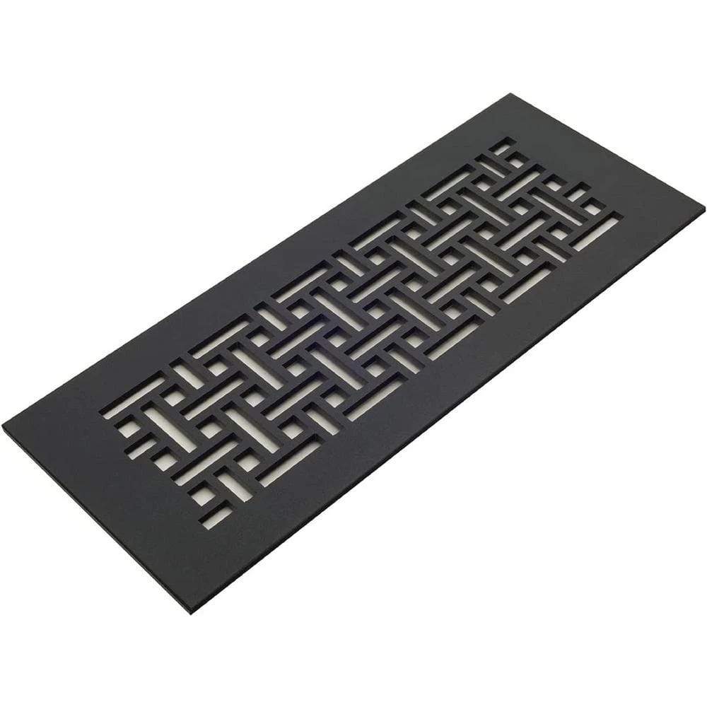 Basketweave Series 12 In. X 6 In. Black Steel Vent Cover Grille For Home Floors Without Mounting Holes 1 Basketweave Series 12 In. X 6 In. Black Steel Vent Cover Grille For Home Floors Without Mounting Holes