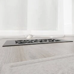 Low Profile 10 In. X 4 In. Steel Floor Register In Black Curvilinear Pattern (1-Pack) 7 Low Profile 10 In. X 4 In. Steel Floor Register In Black Curvilinear Pattern (1-Pack) -Fire Place Store blacks reggio registers registers grilles cl64 612 sbnh 4f 1000